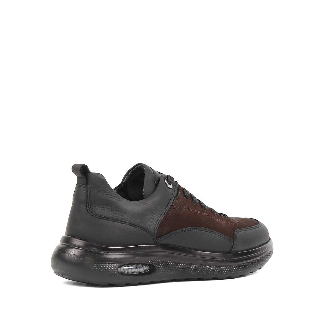 Erkek Kahverengi Bağcıklı Kalın Tabanlı Nubuk Deri Sneaker