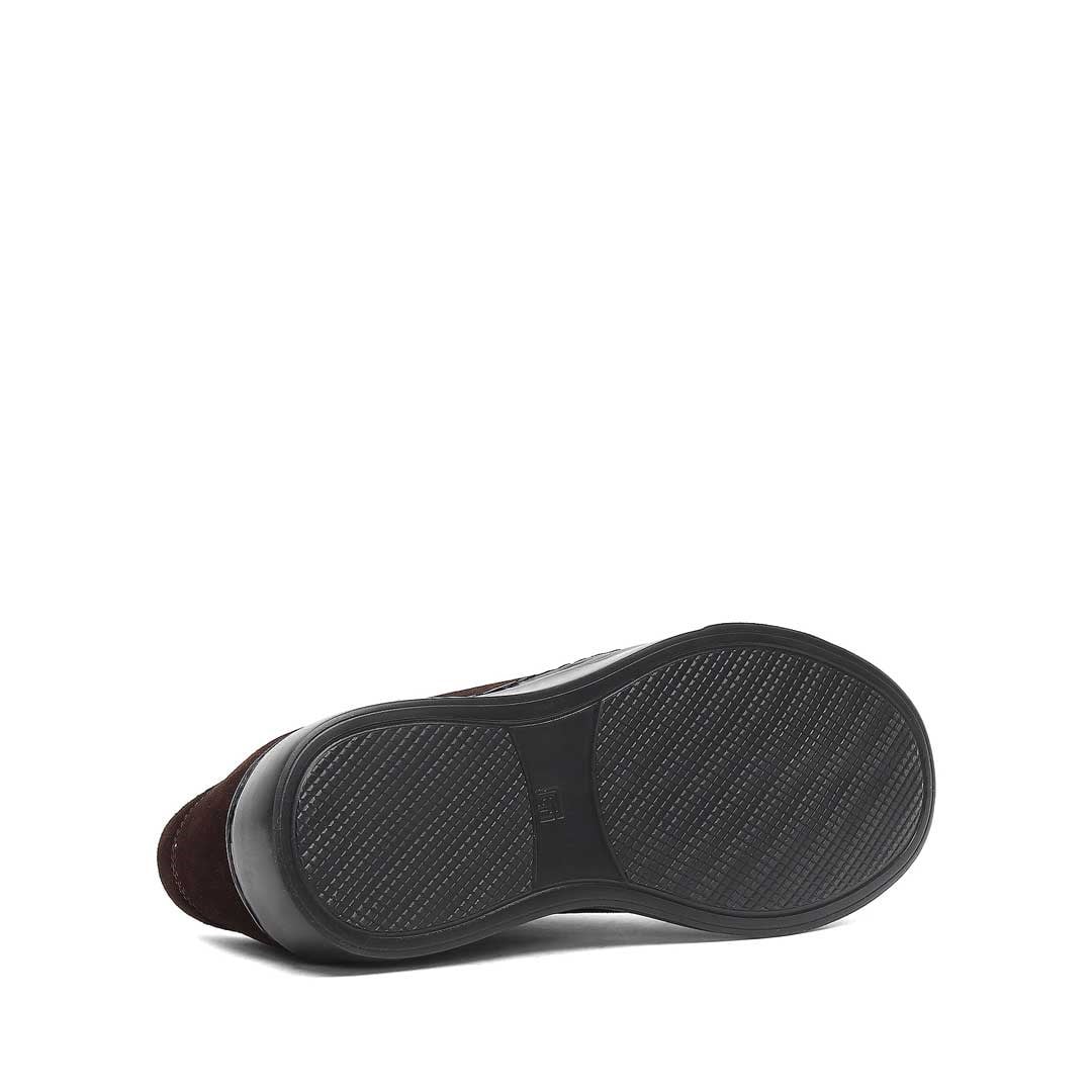 Erkek Kahverengi Bağcıklı Kalın Tabanlı Süet Deri Sneaker