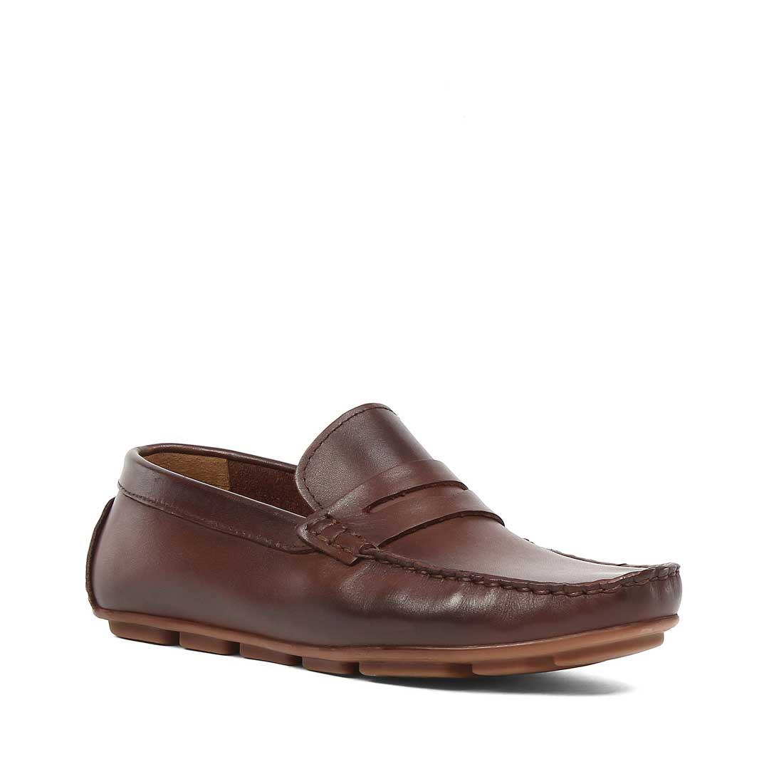 Erkek Kahverengi Deri Loafer