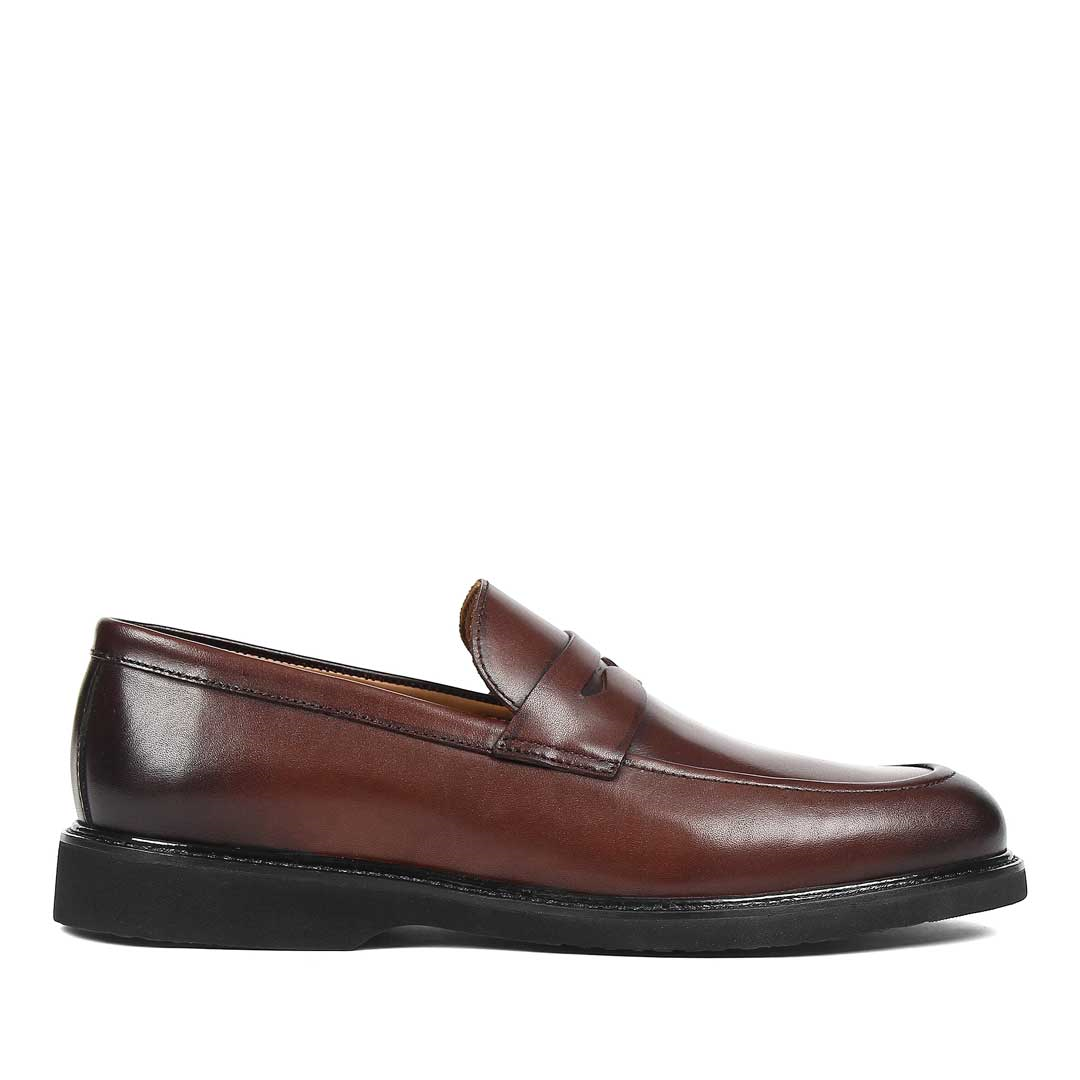 Erkek Kahverengi Deri Loafer