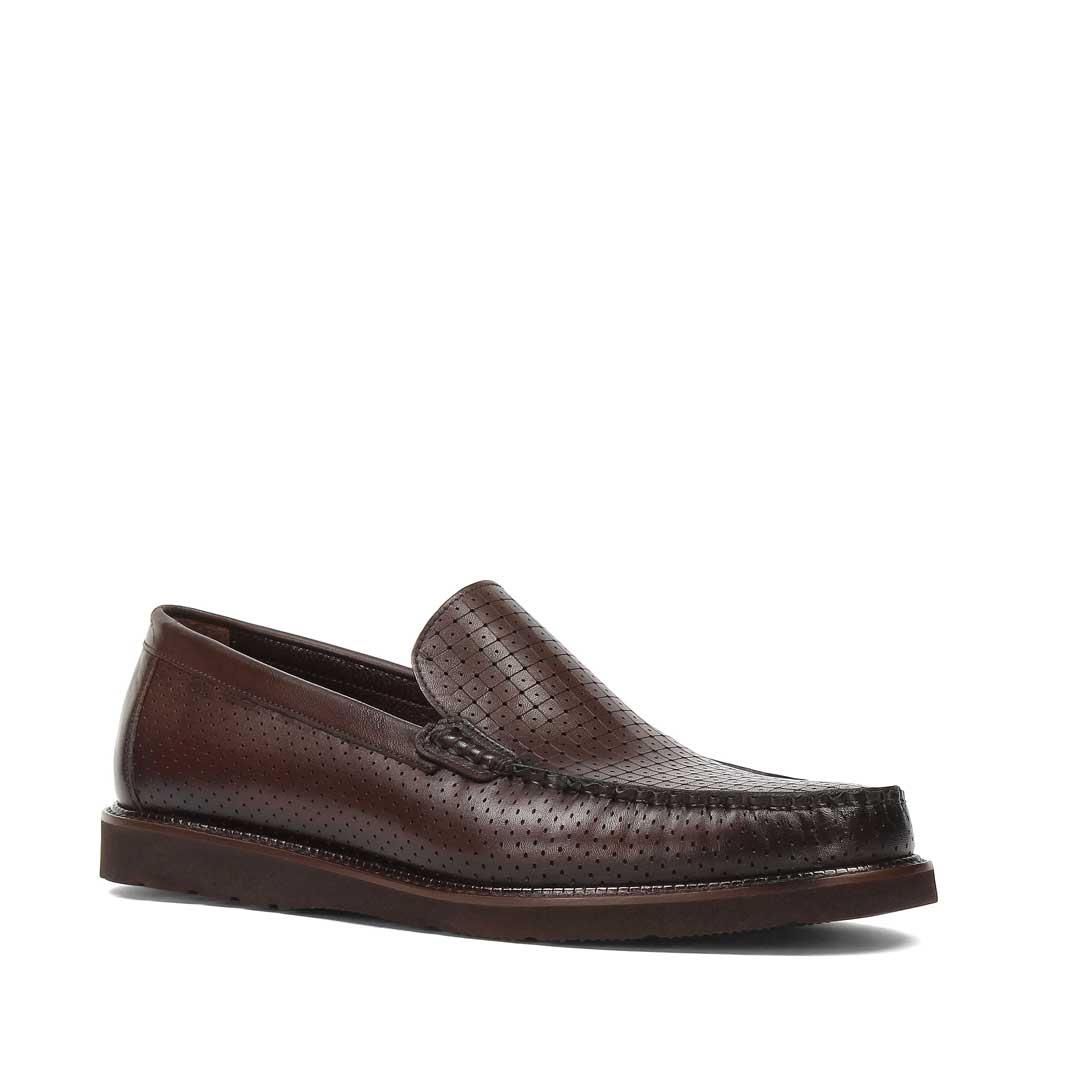 Erkek Kahverengi Deri Loafer