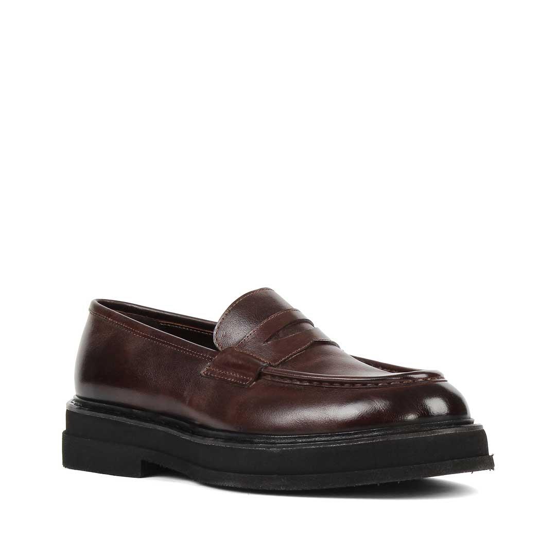 Erkek Kahverengi Deri Loafer