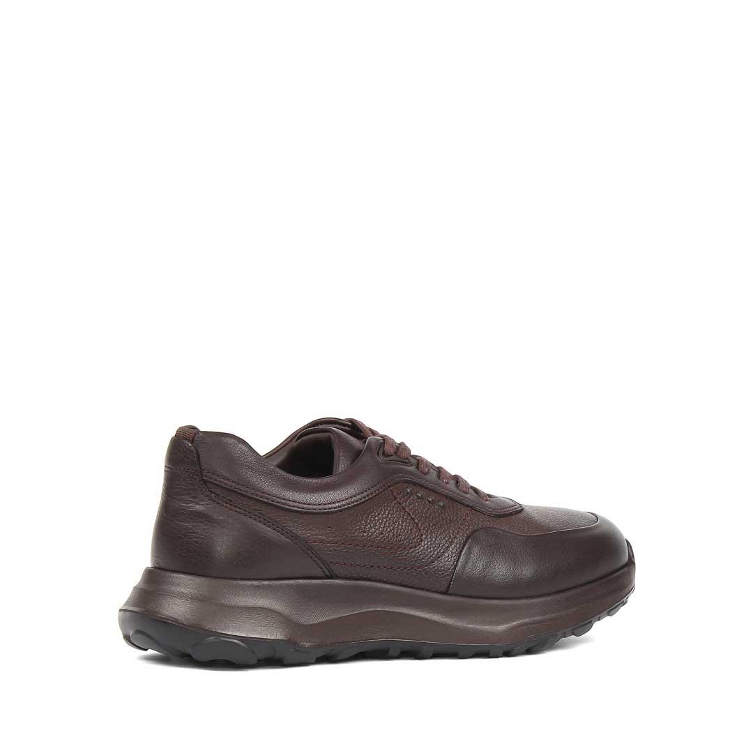 Erkek Kahverengi Kalın Tabanlı Deri Sneaker