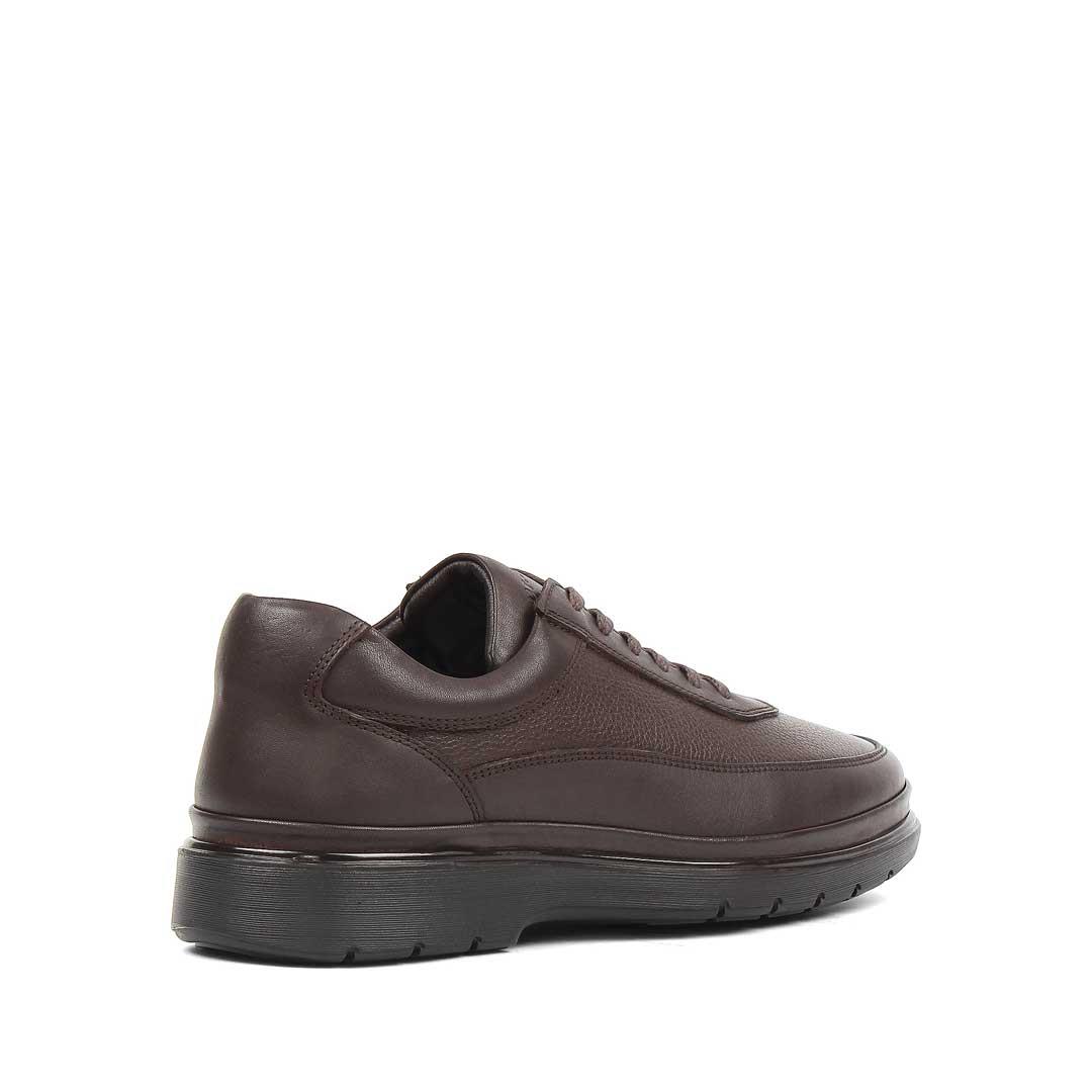 Erkek Kahverengi Kalın Tabanlı Deri Sneaker