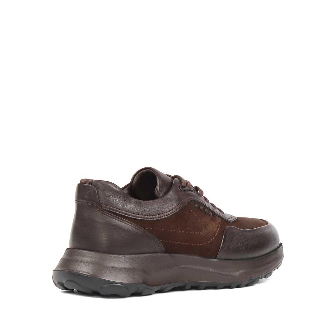 Erkek Kahverengi Kalın Tabanlı Nubuk Deri Sneaker