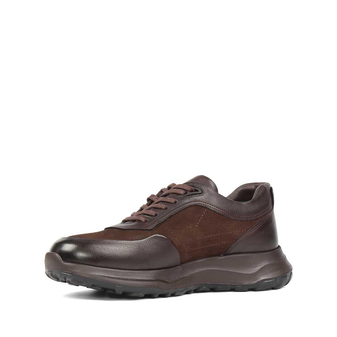 Erkek Kahverengi Kalın Tabanlı Nubuk Deri Sneaker