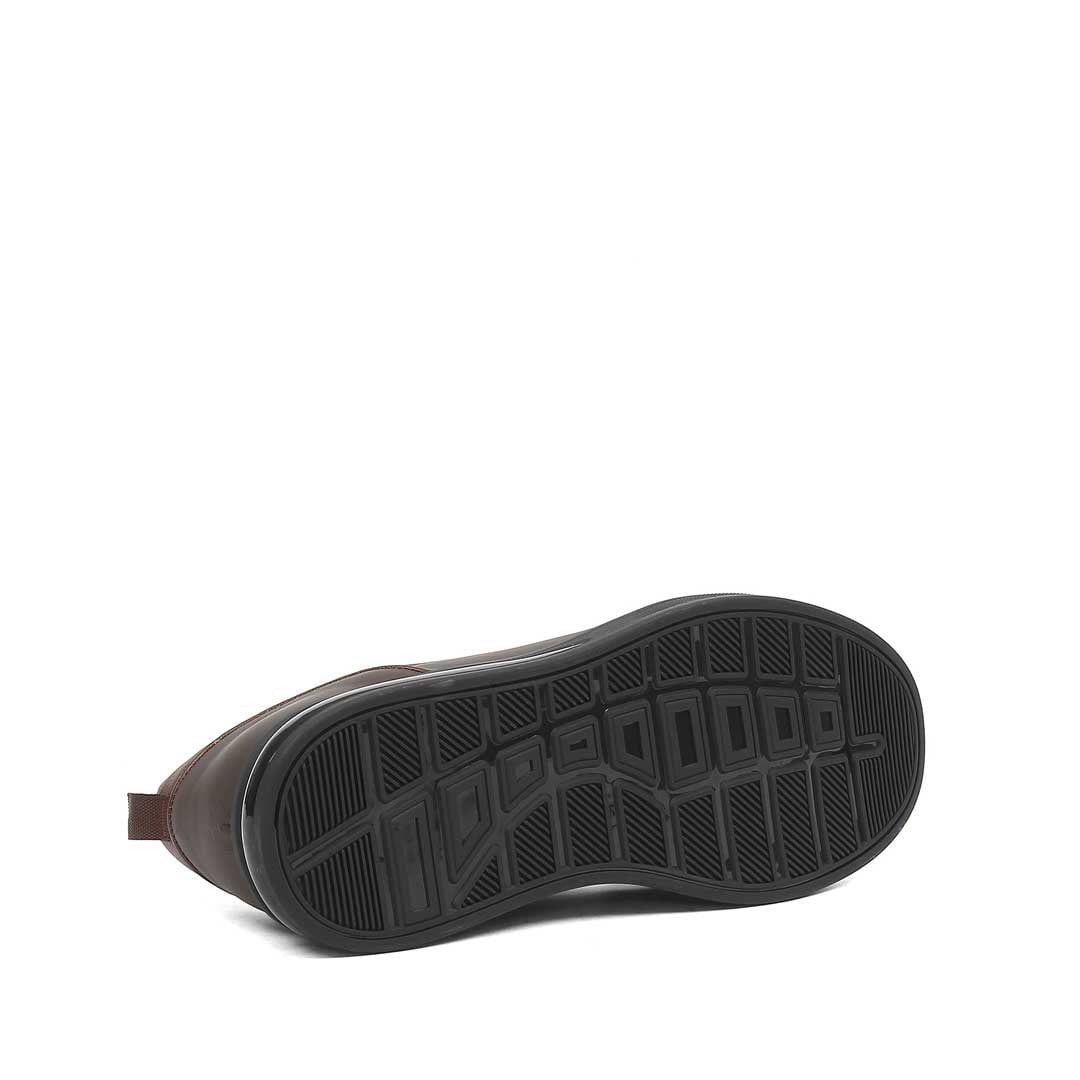 Erkek Kahverengi Mat Deri Sneaker