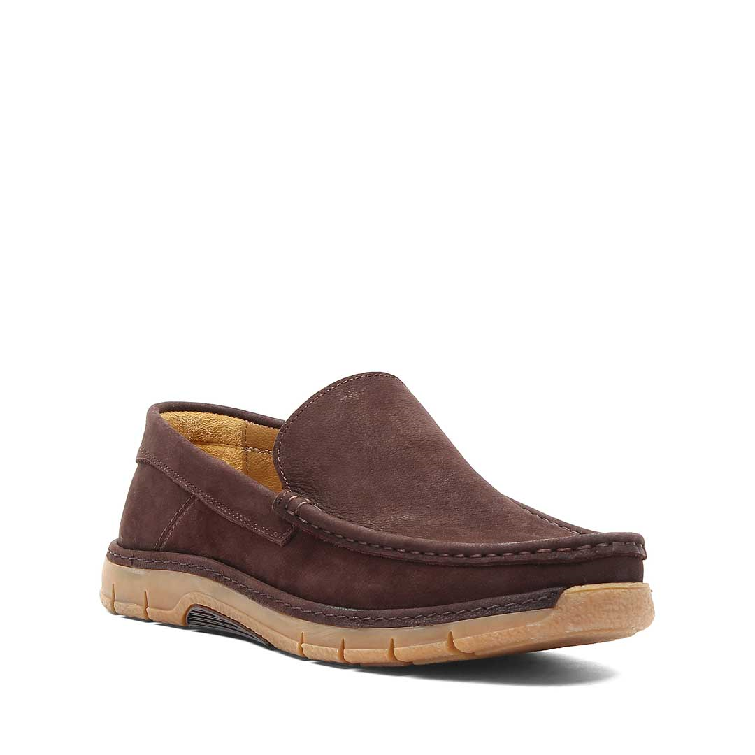 Erkek Kahverengi Nubuk Deri Loafer