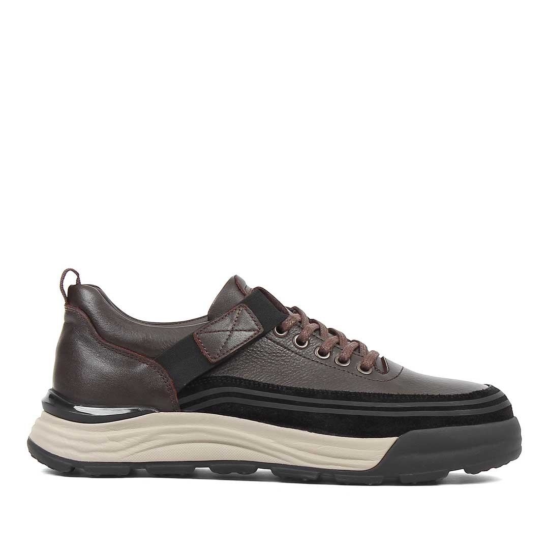 Erkek Kahverengi Siyah Süet Deri Sneaker