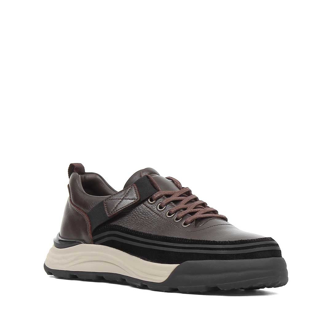 Erkek Kahverengi Siyah Süet Deri Sneaker