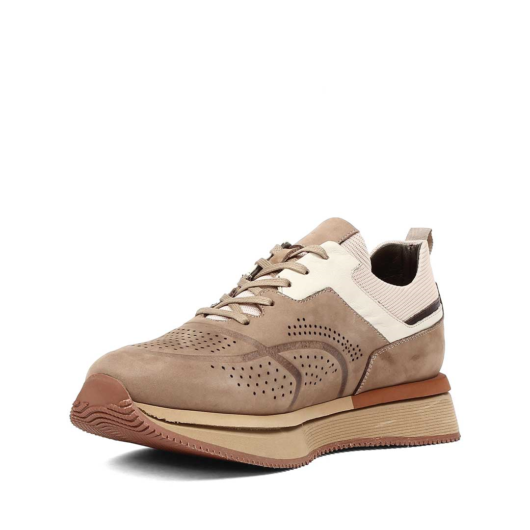 Erkek Kum Kalın Tabanlı Nubuk Deri Sneaker