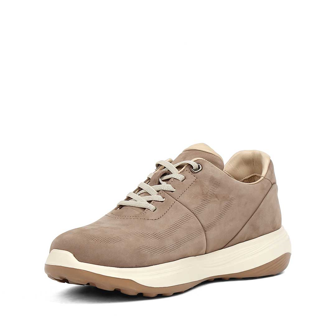 Erkek Kum Kalın Tabanlı Nubuk Deri Sneaker