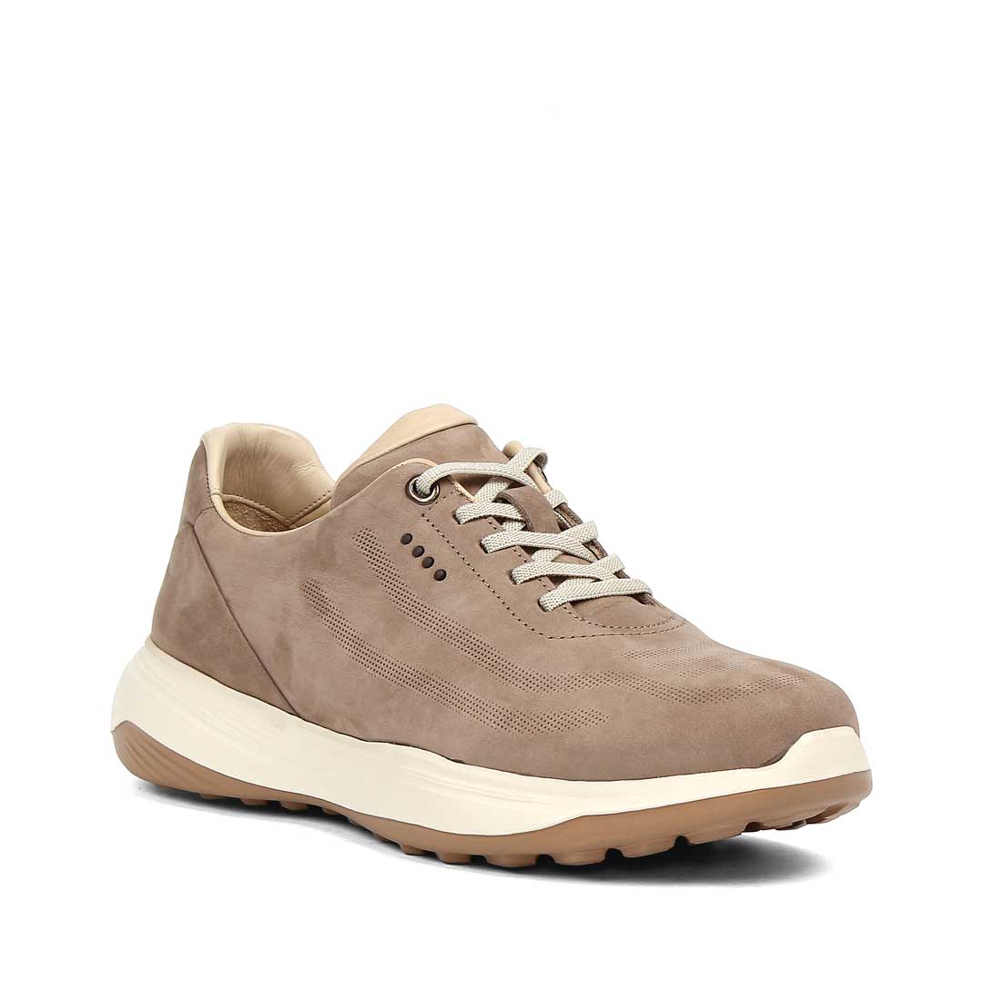 Erkek Kum Kalın Tabanlı Nubuk Deri Sneaker