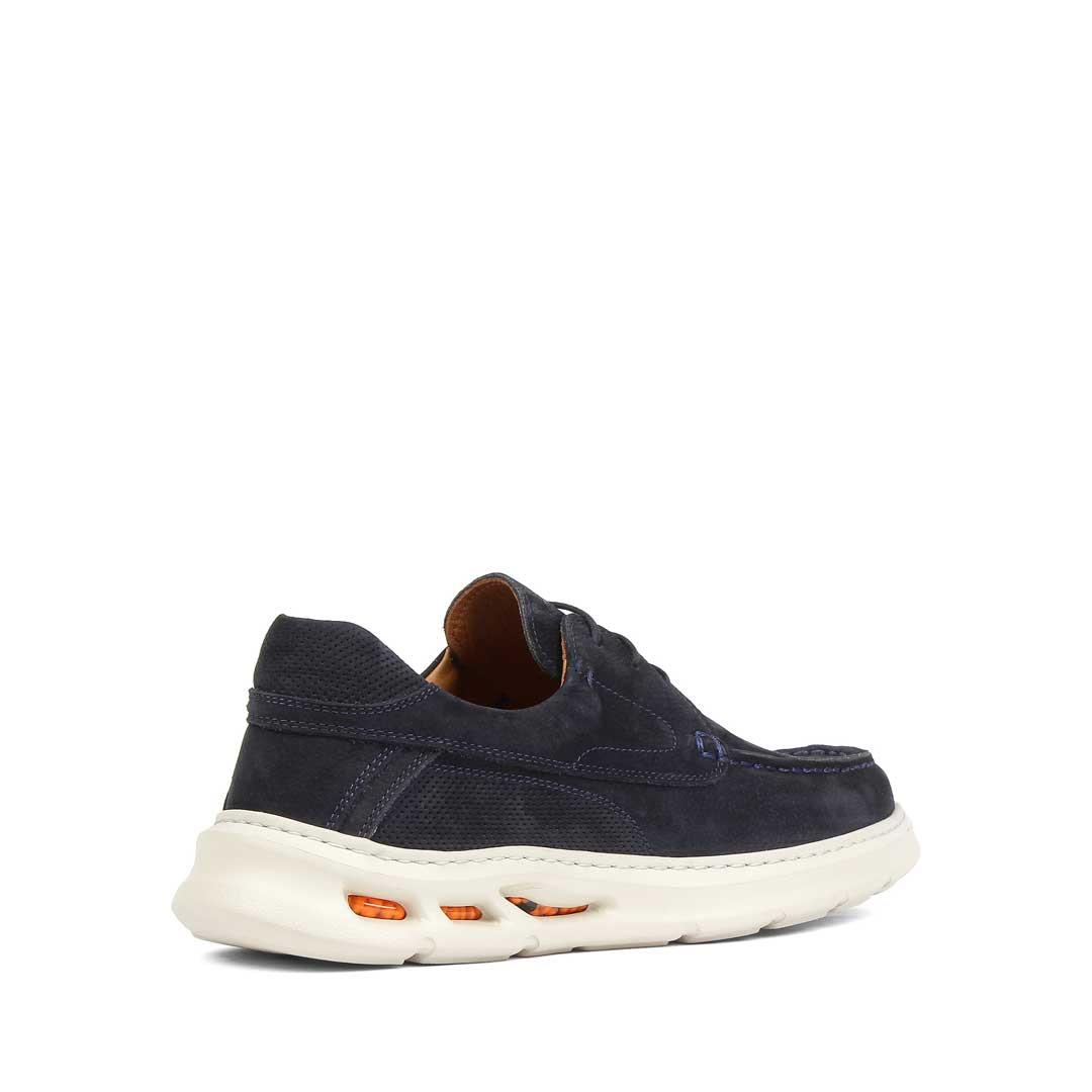 Erkek Lacivert Bağcıklı Kalın Tabanlı Nubuk Deri Sneaker