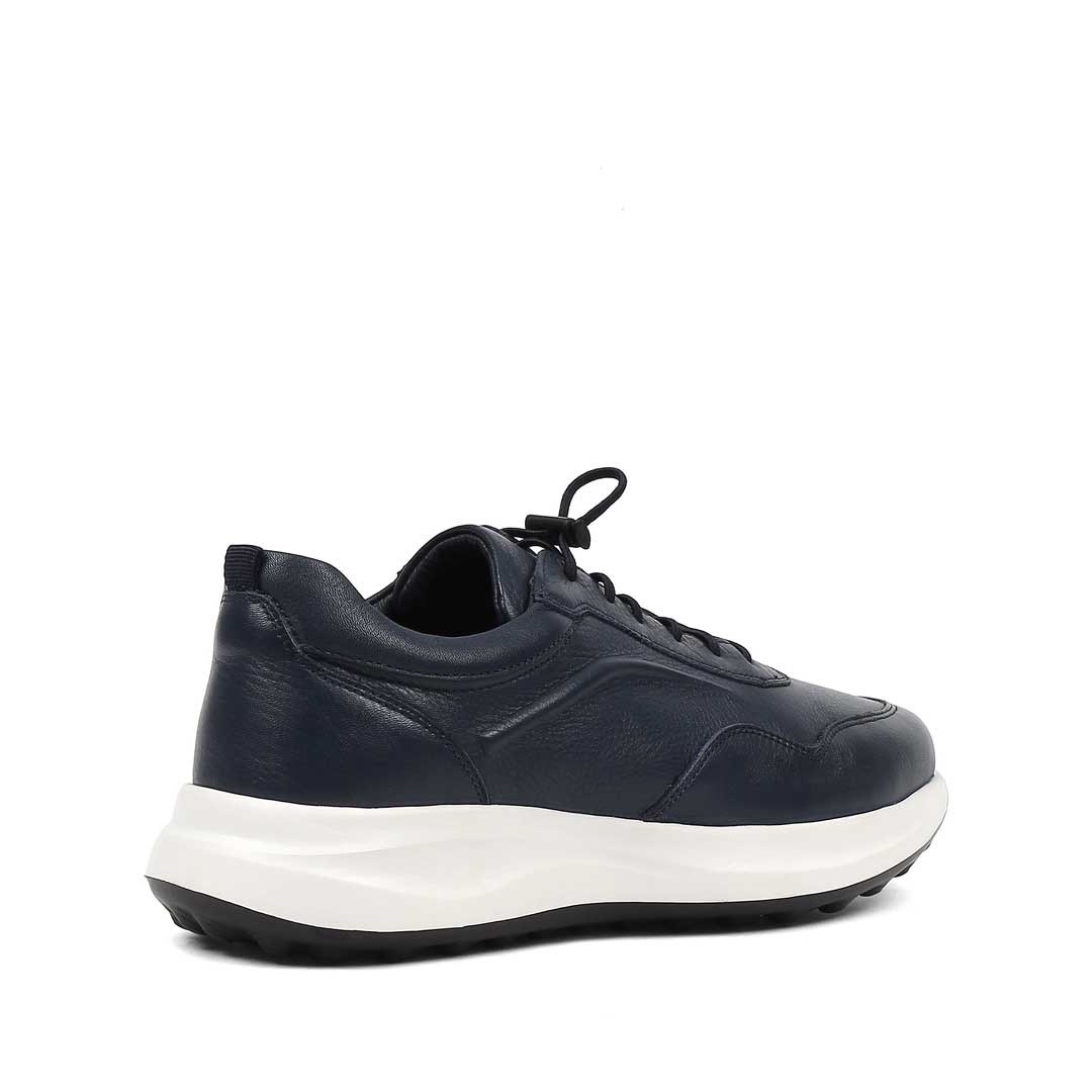 Erkek Lacivert Bağcıklı Kalın Tabanlı Sneaker