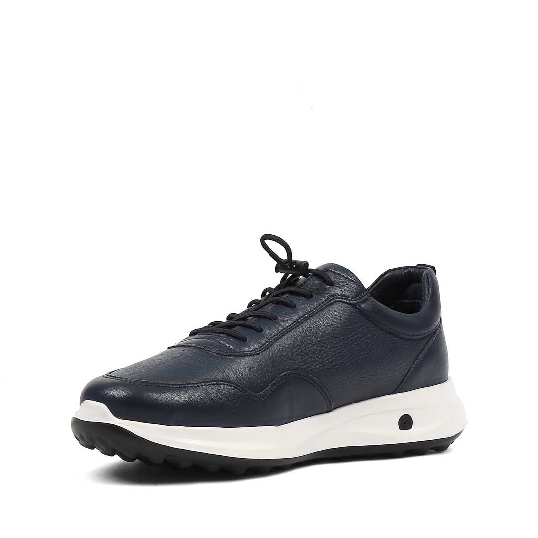 Erkek Lacivert Bağcıklı Kalın Tabanlı Sneaker