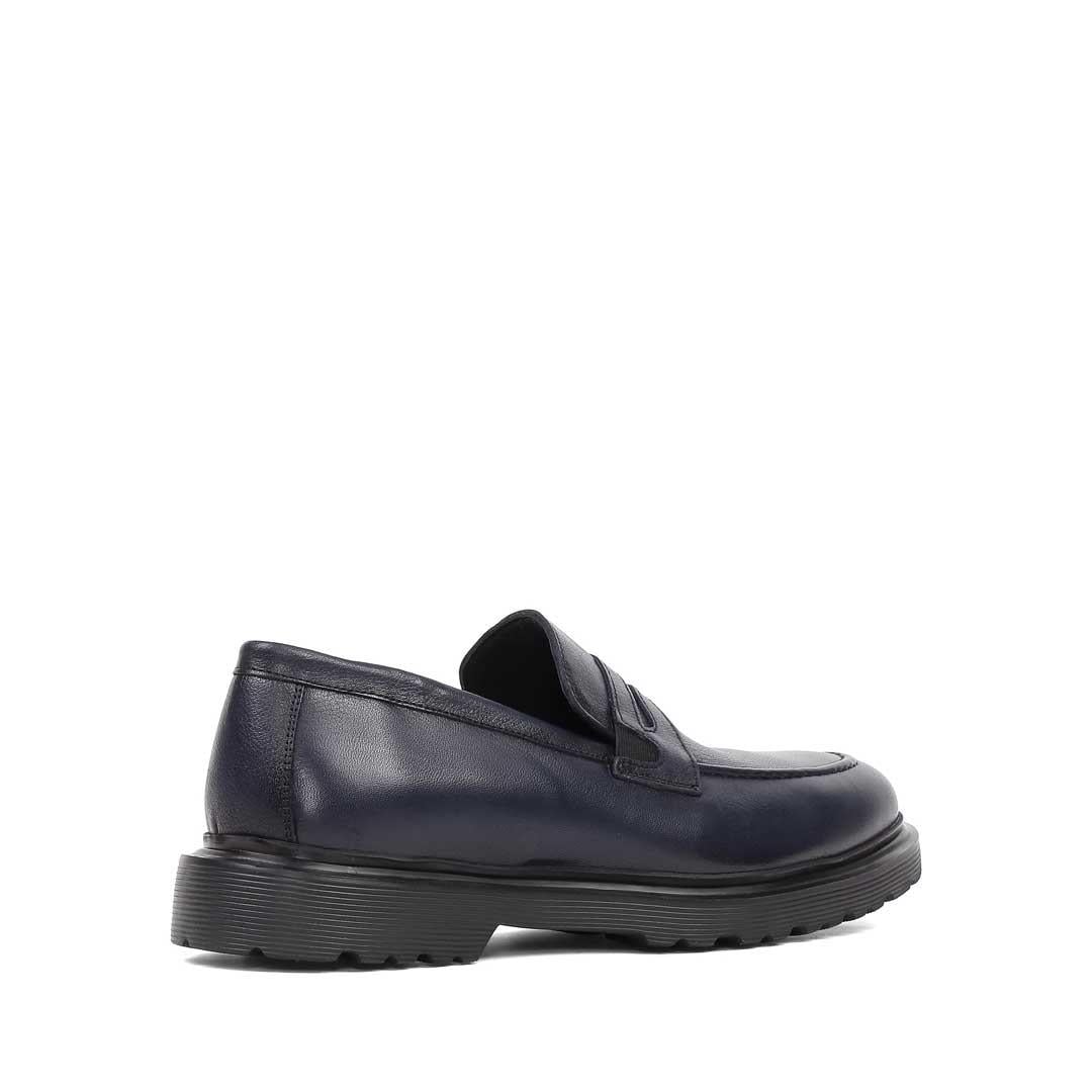 Erkek Lacivert Deri Loafer