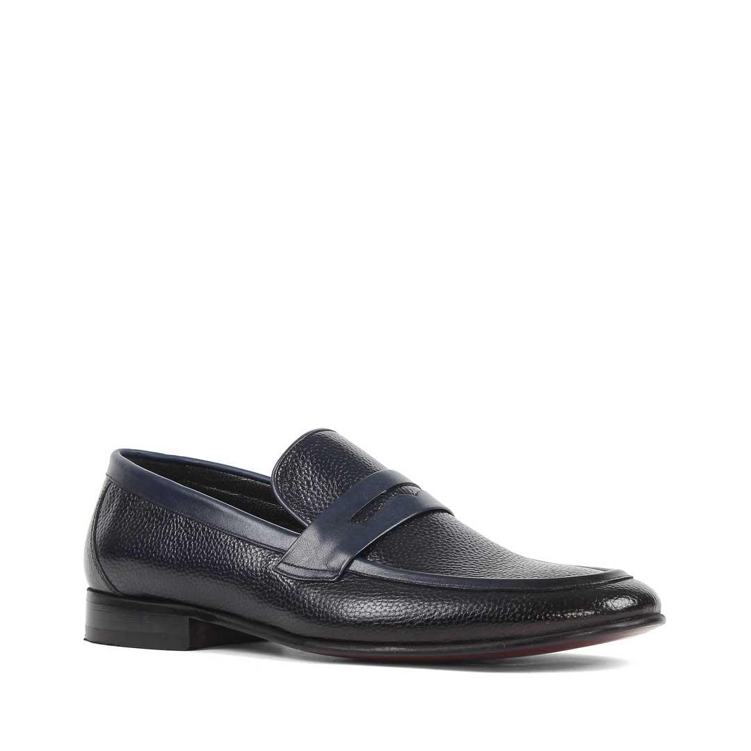 Erkek Lacivert Deri Loafer