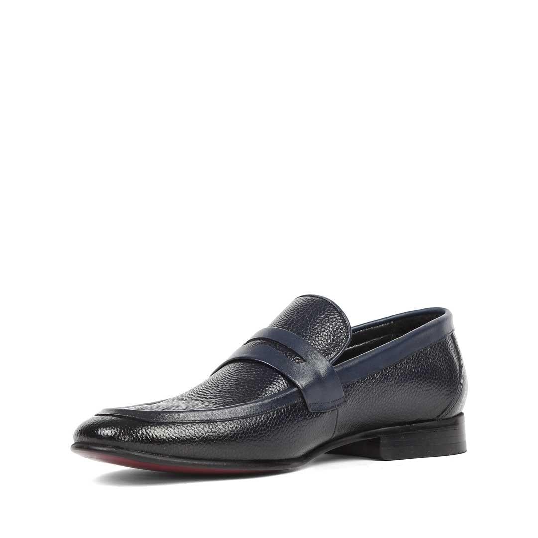 Erkek Lacivert Deri Loafer