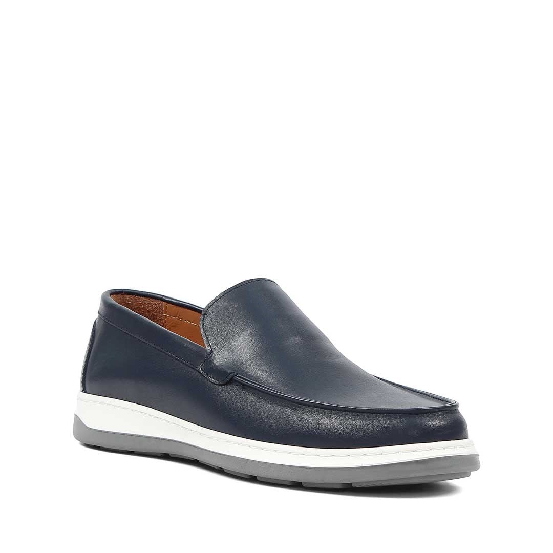 Erkek Lacivert Deri Loafer
