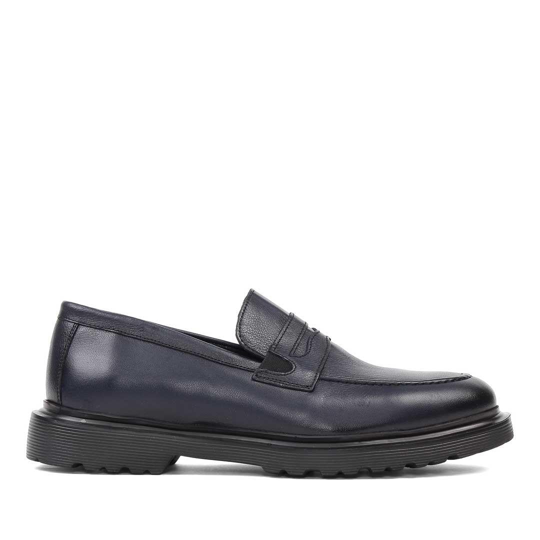 Erkek Lacivert Deri Loafer