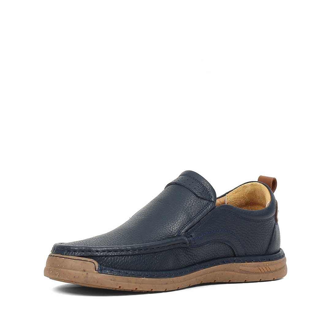 Erkek Lacivert Deri Sneaker