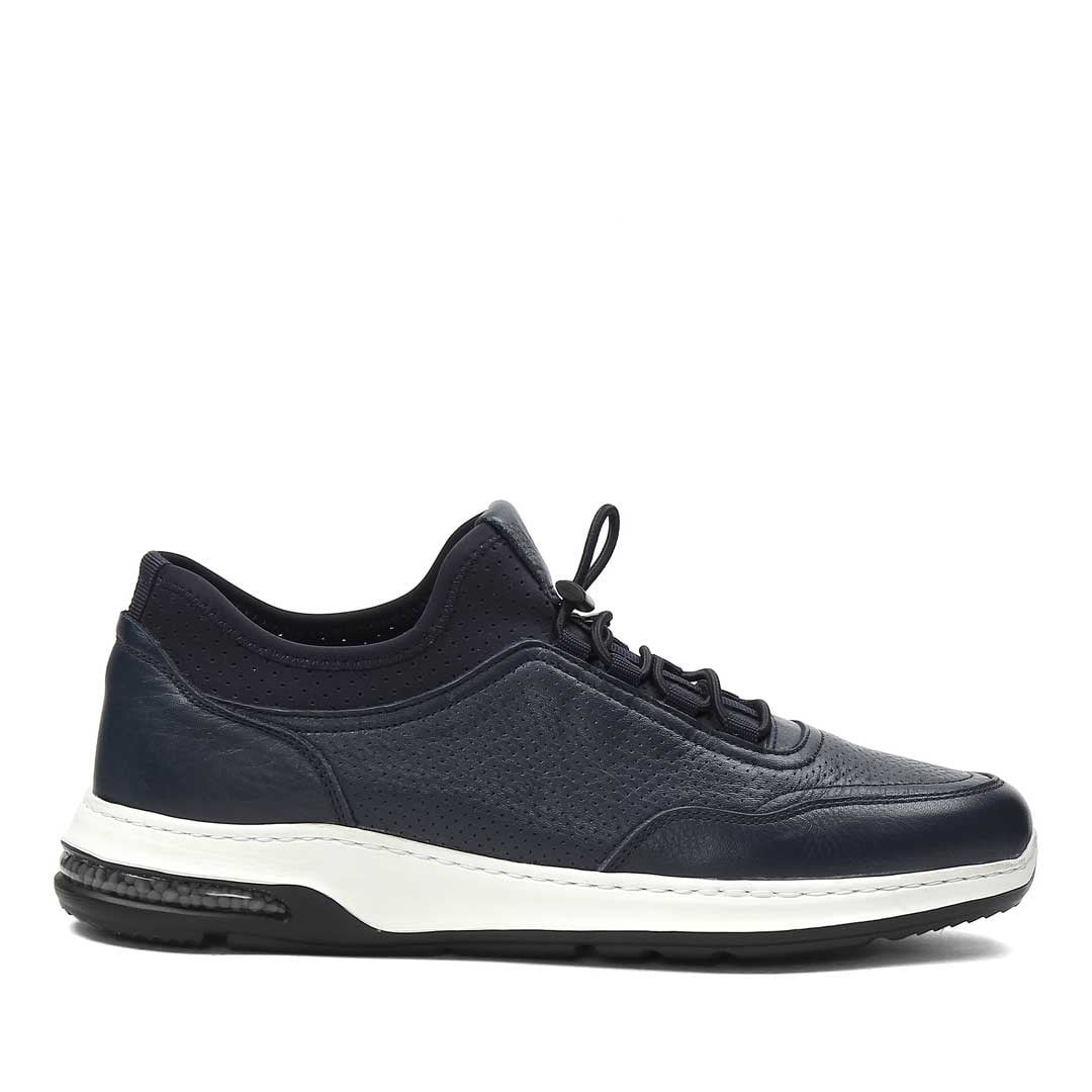 Erkek Lacivert Deri Sneaker