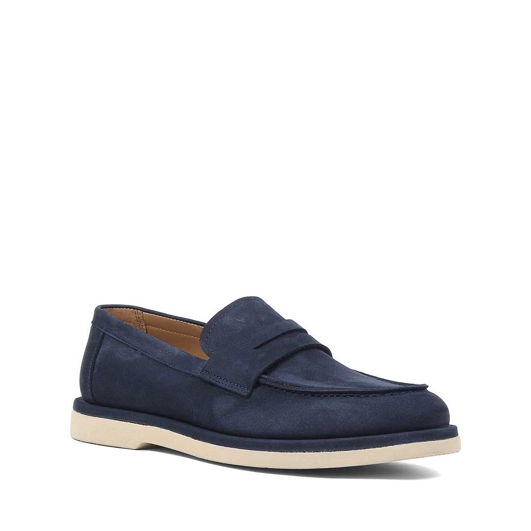 Erkek Lacivert Nubuk Deri Loafer