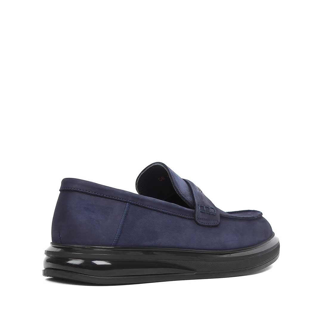 Erkek Lacivert Nubuk Deri Loafer