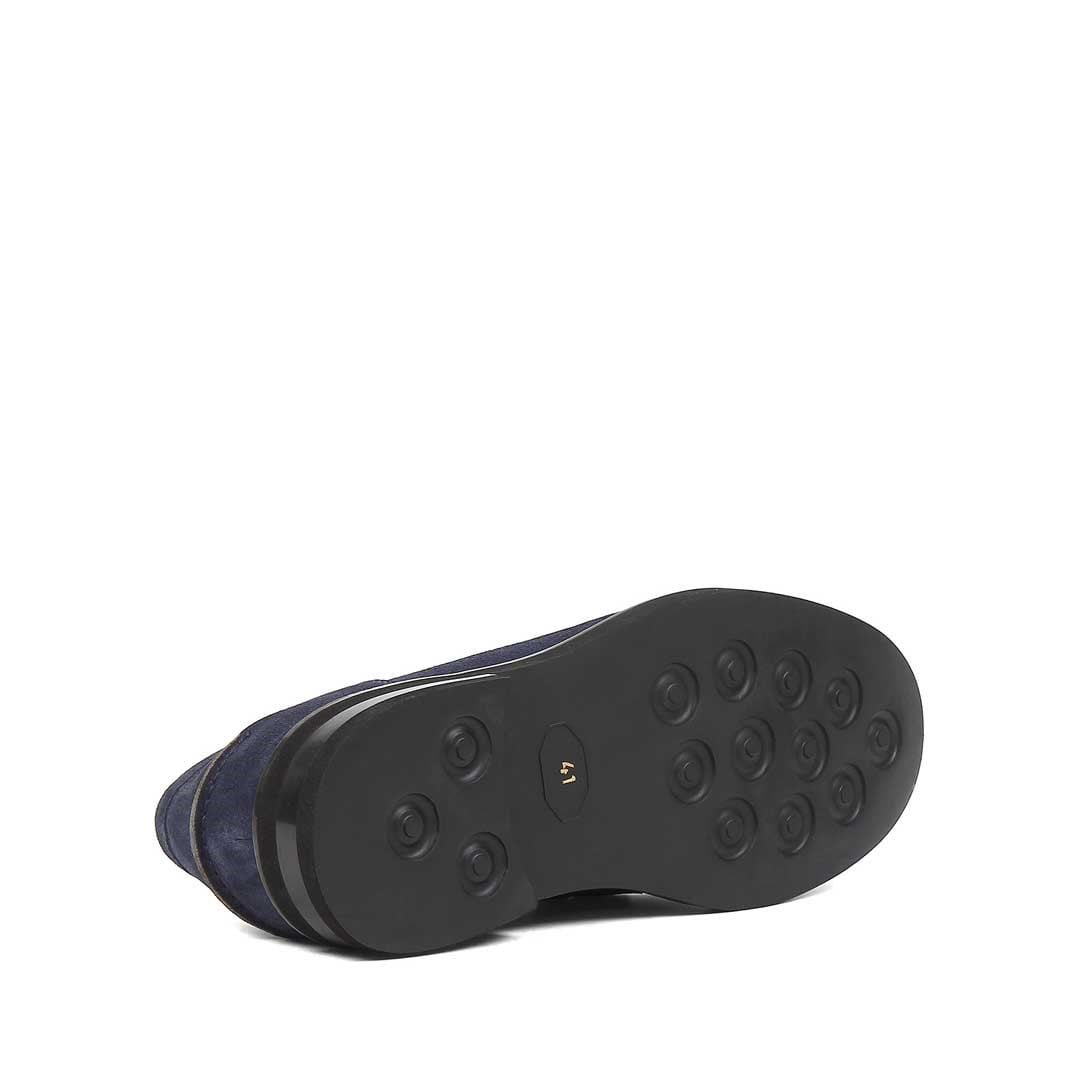 Erkek Lacivert Süet Deri Loafer