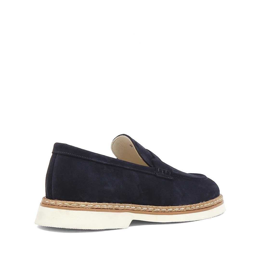 Erkek Lacivert Süet Deri Loafer