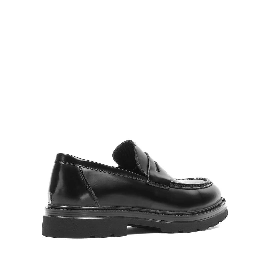 Erkek Siyah Açma Deri Loafer