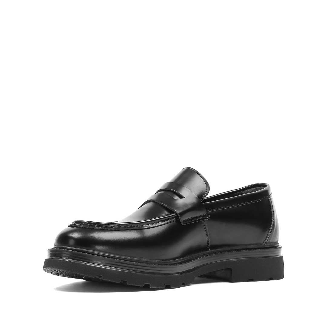 Erkek Siyah Açma Deri Loafer