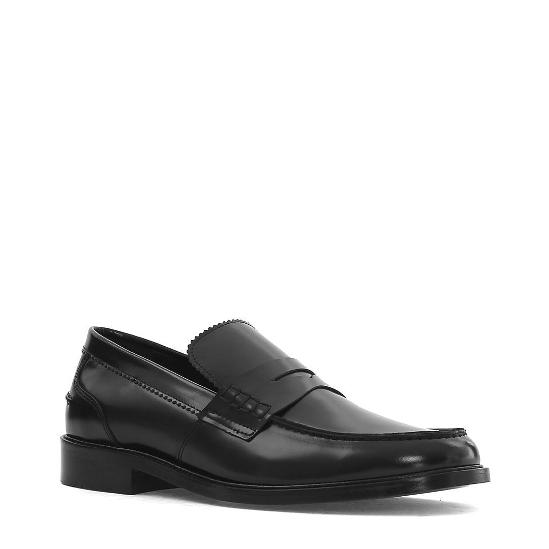 Erkek Siyah Açma Deri Loafer