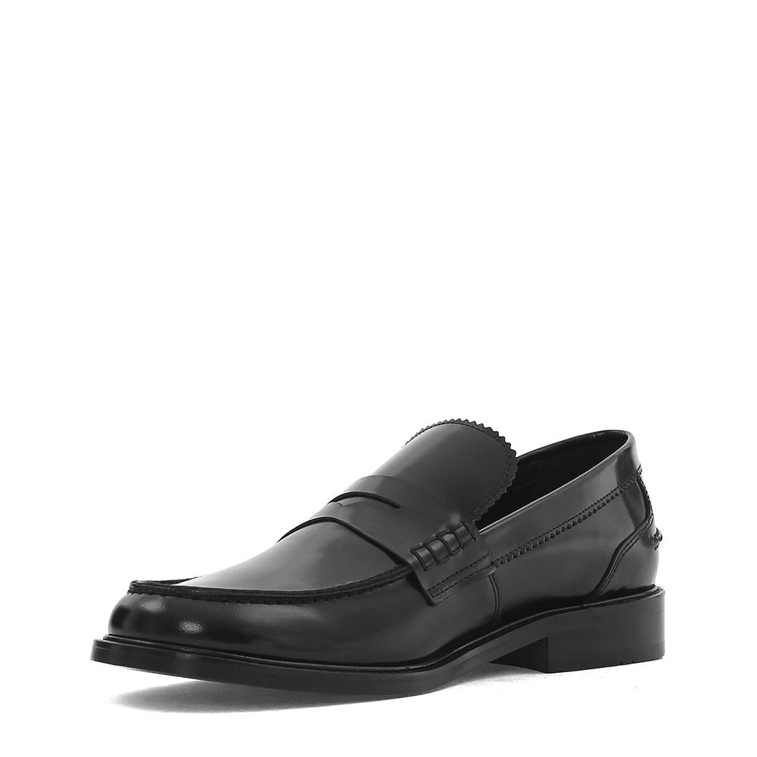 Erkek Siyah Açma Deri Loafer