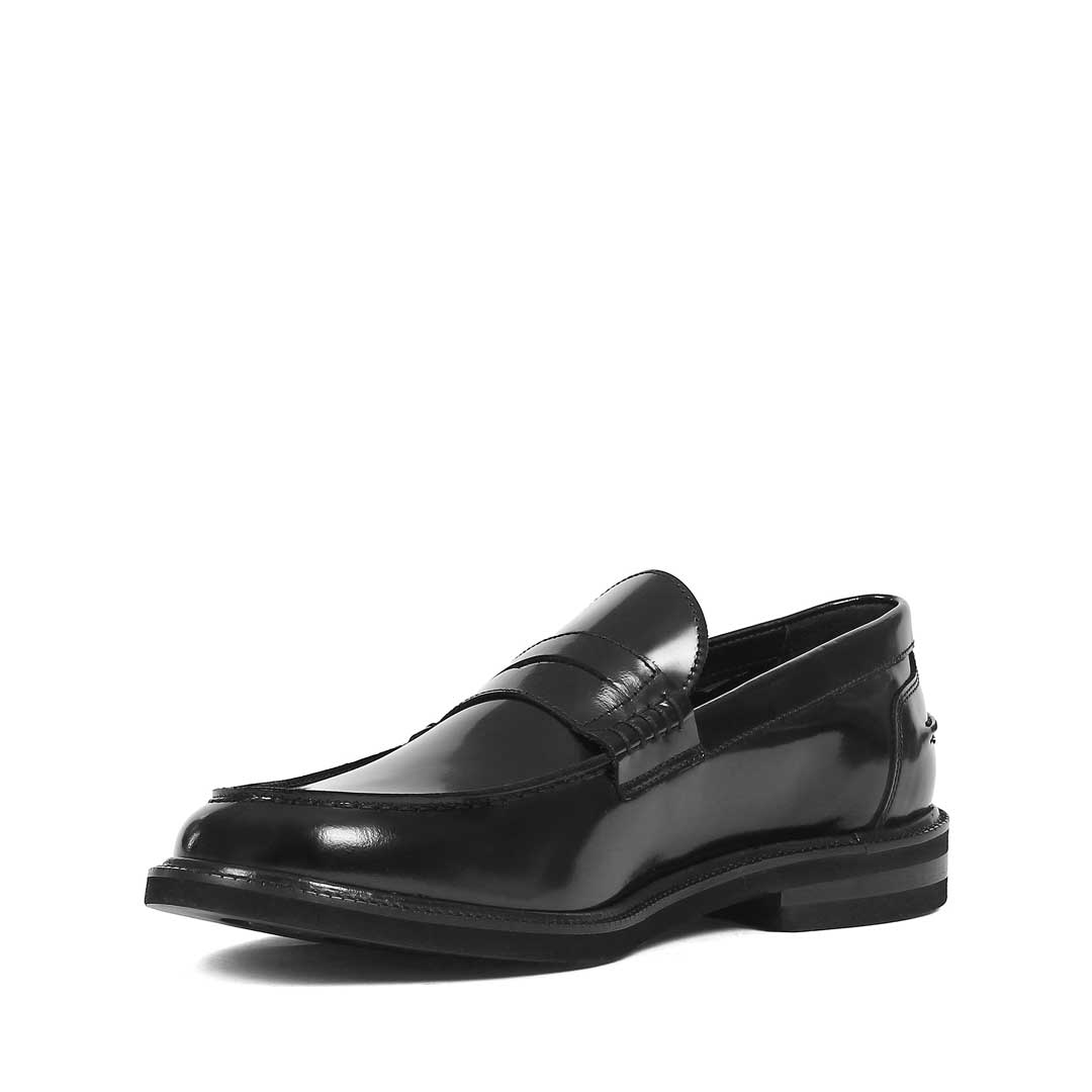 Erkek Siyah Açma Deri Loafer