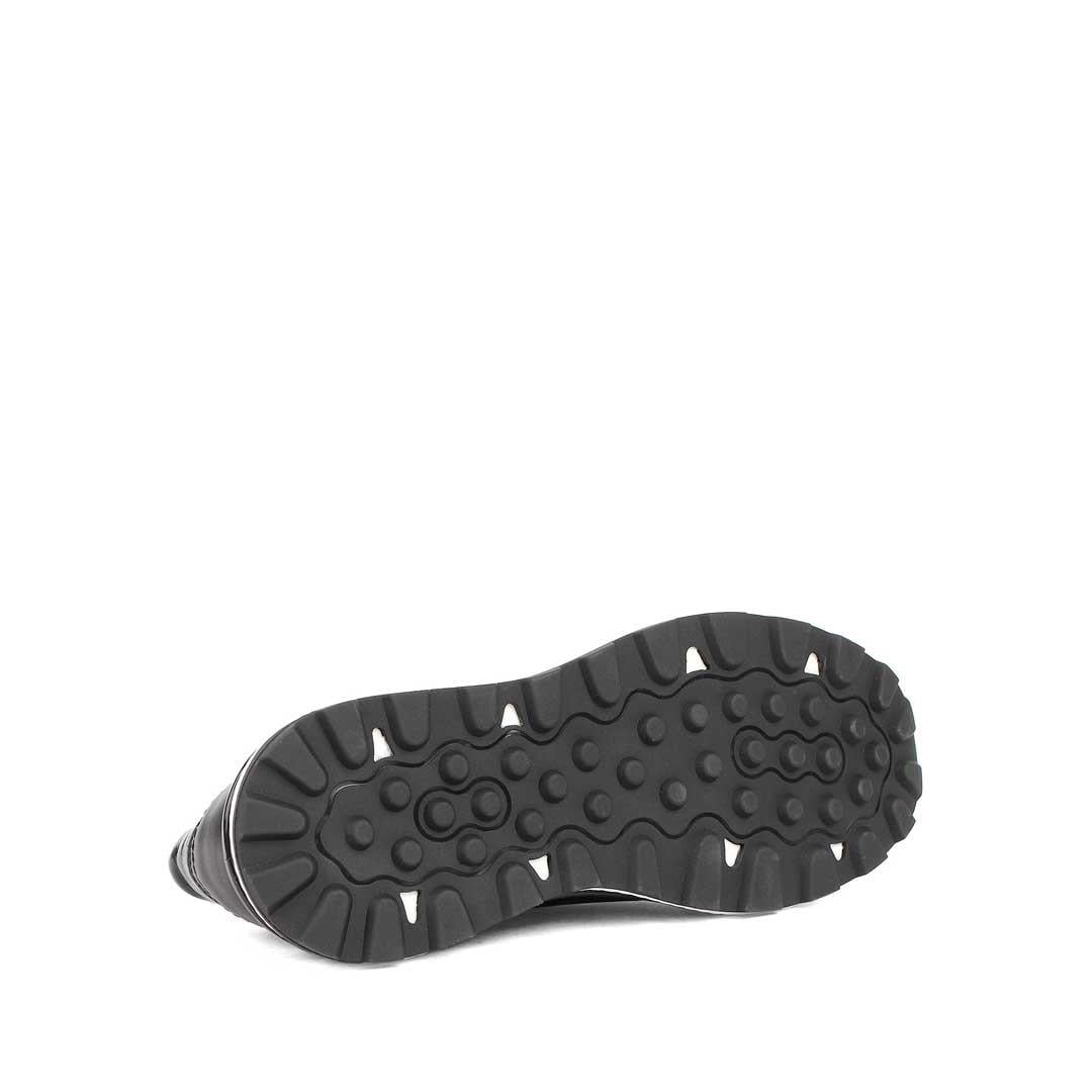 Erkek Siyah Bağcıklı Kalın Tabanlı Deri Sneaker