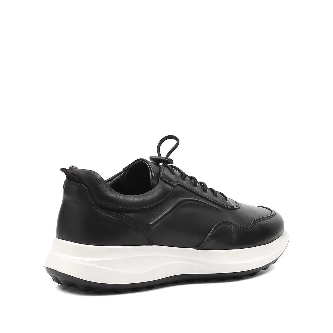 Erkek Siyah Bağcıklı Kalın Tabanlı Sneaker