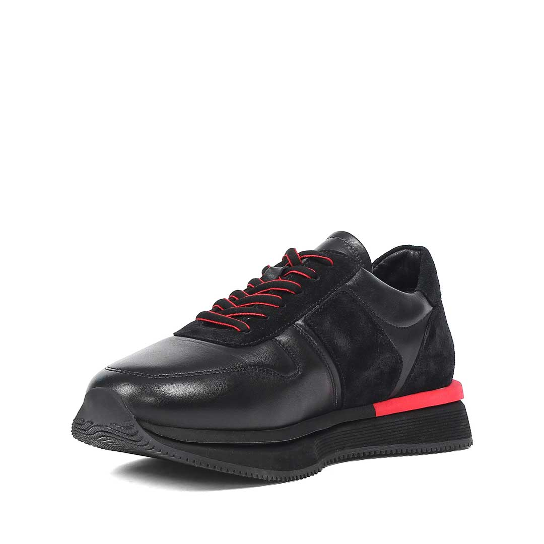 Erkek Siyah Bağcıklı Kalın Tabanlı Sneaker