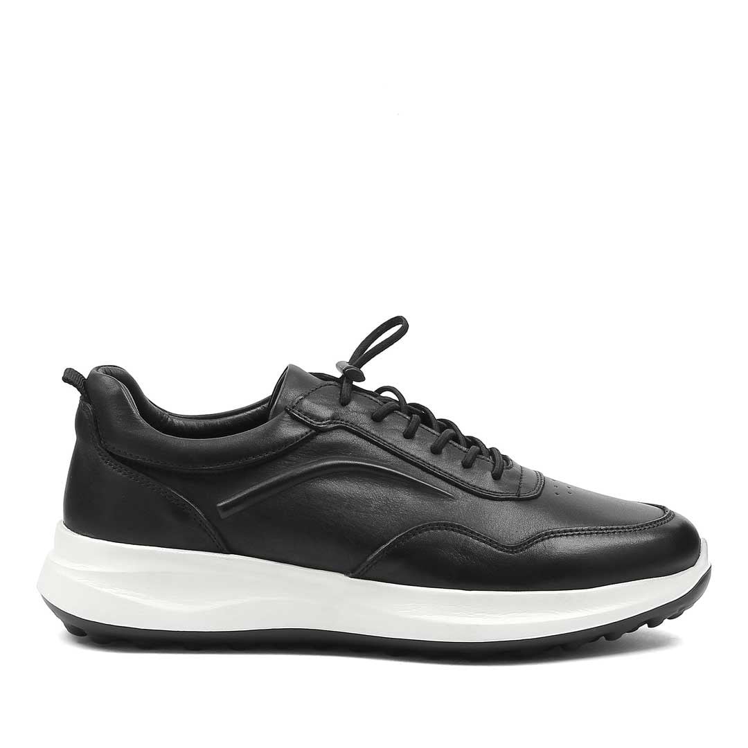 Erkek Siyah Bağcıklı Kalın Tabanlı Sneaker