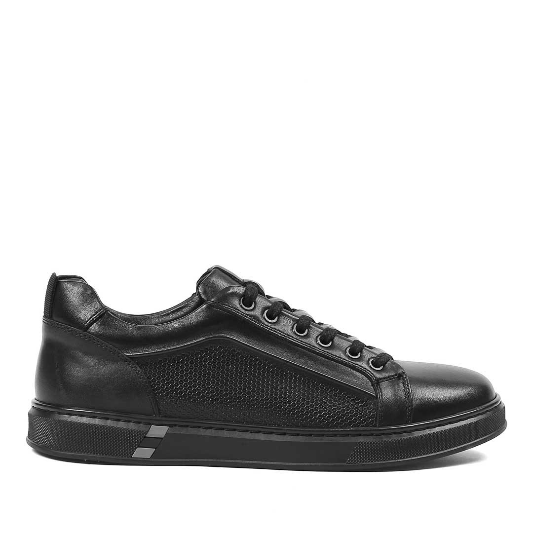 Erkek Siyah Baskılı Kalın Tabanlı Sneaker