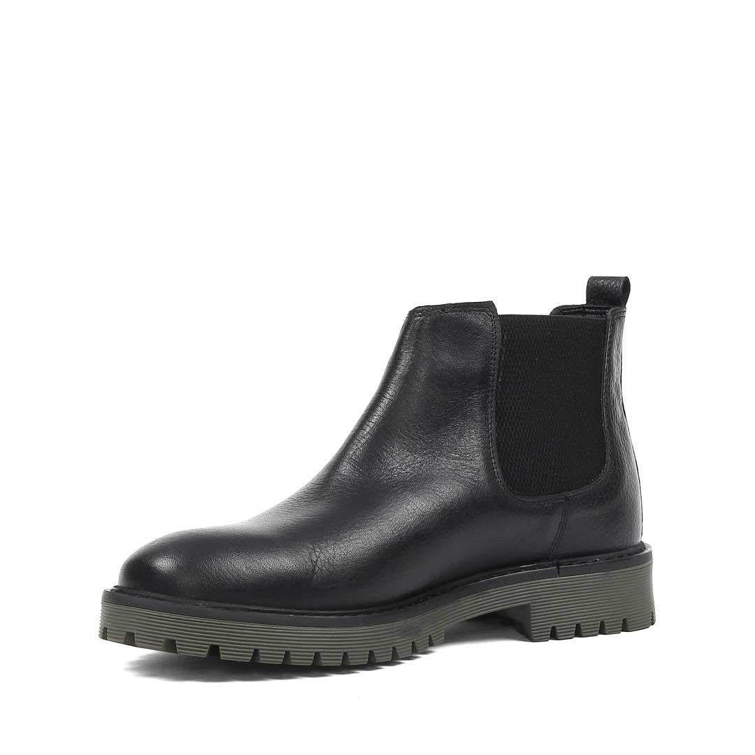 Erkek Siyah Deri Chelsea Bot