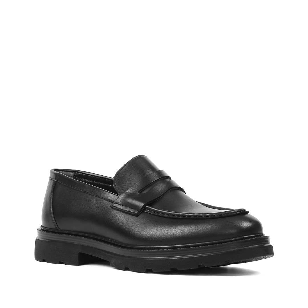 Erkek Siyah Deri Loafer