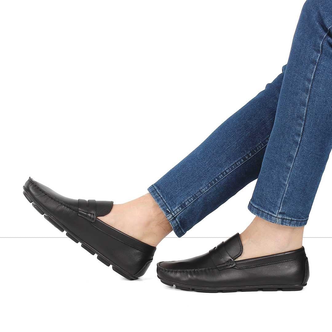 Erkek Siyah Deri Loafer