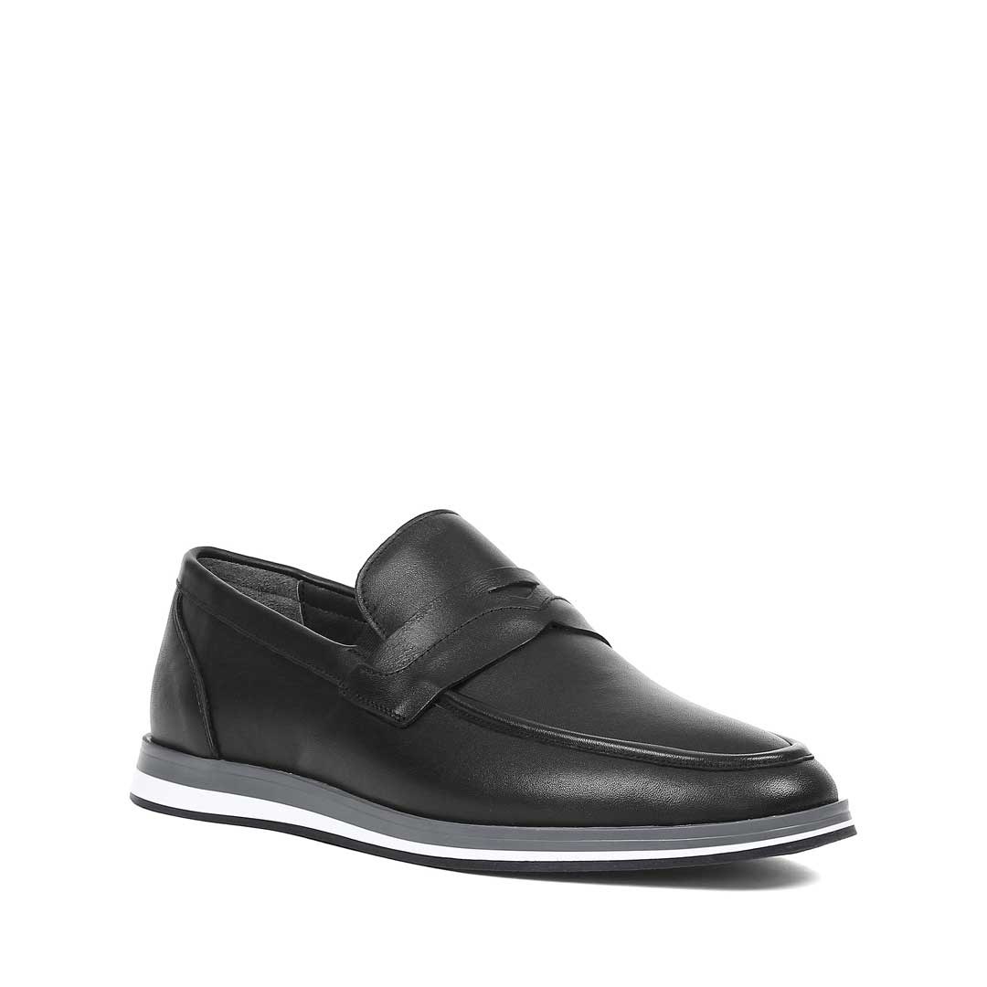 Erkek Siyah Deri Loafer