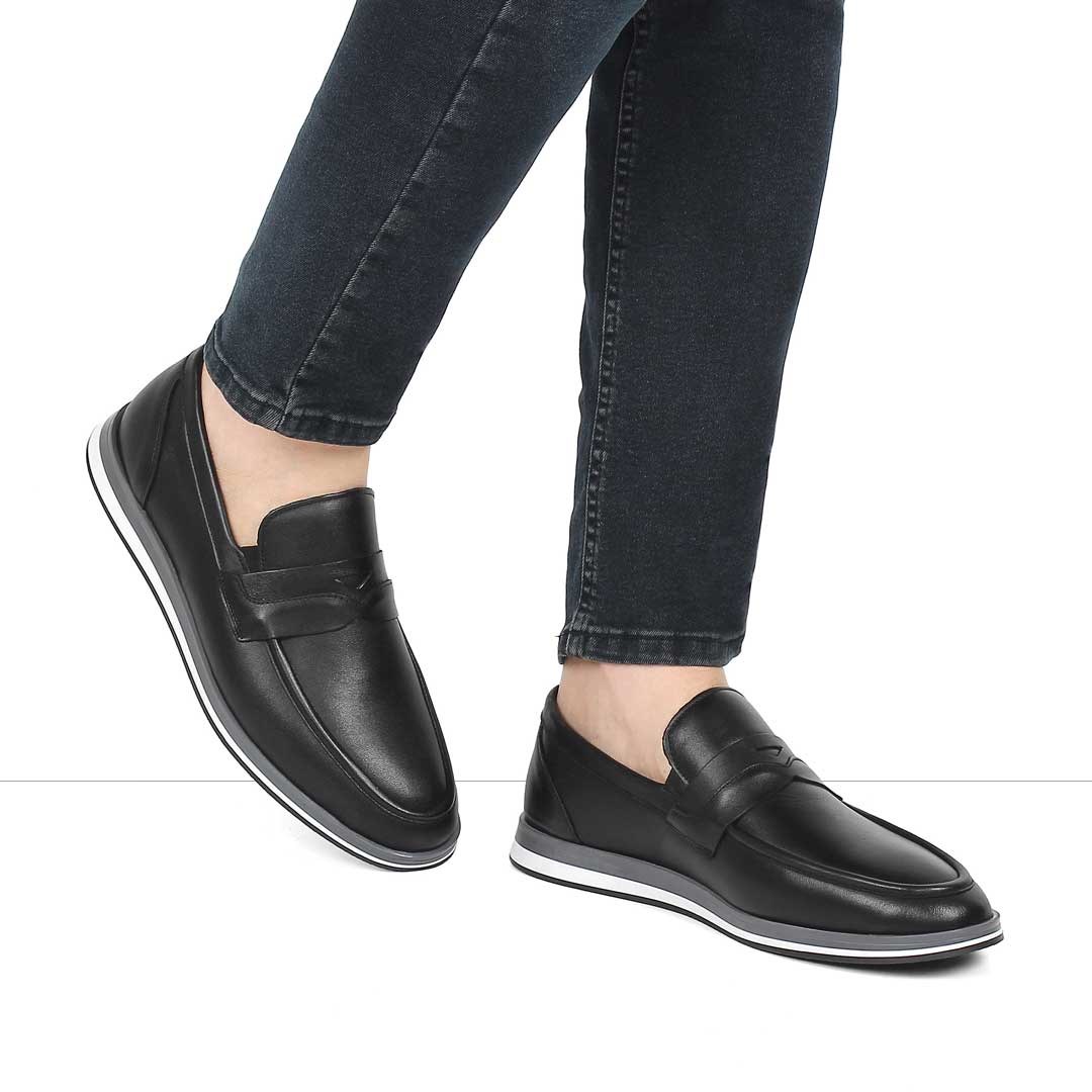Erkek Siyah Deri Loafer