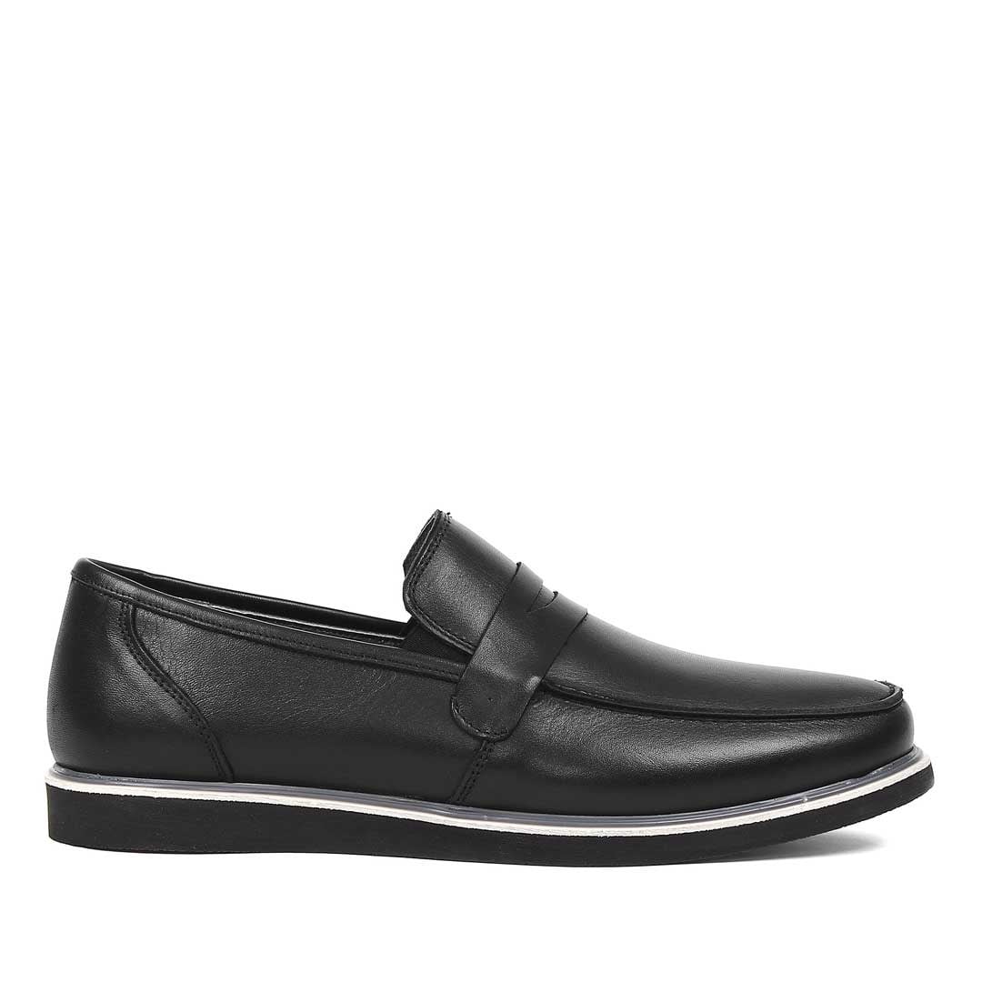 Erkek Siyah Deri Loafer