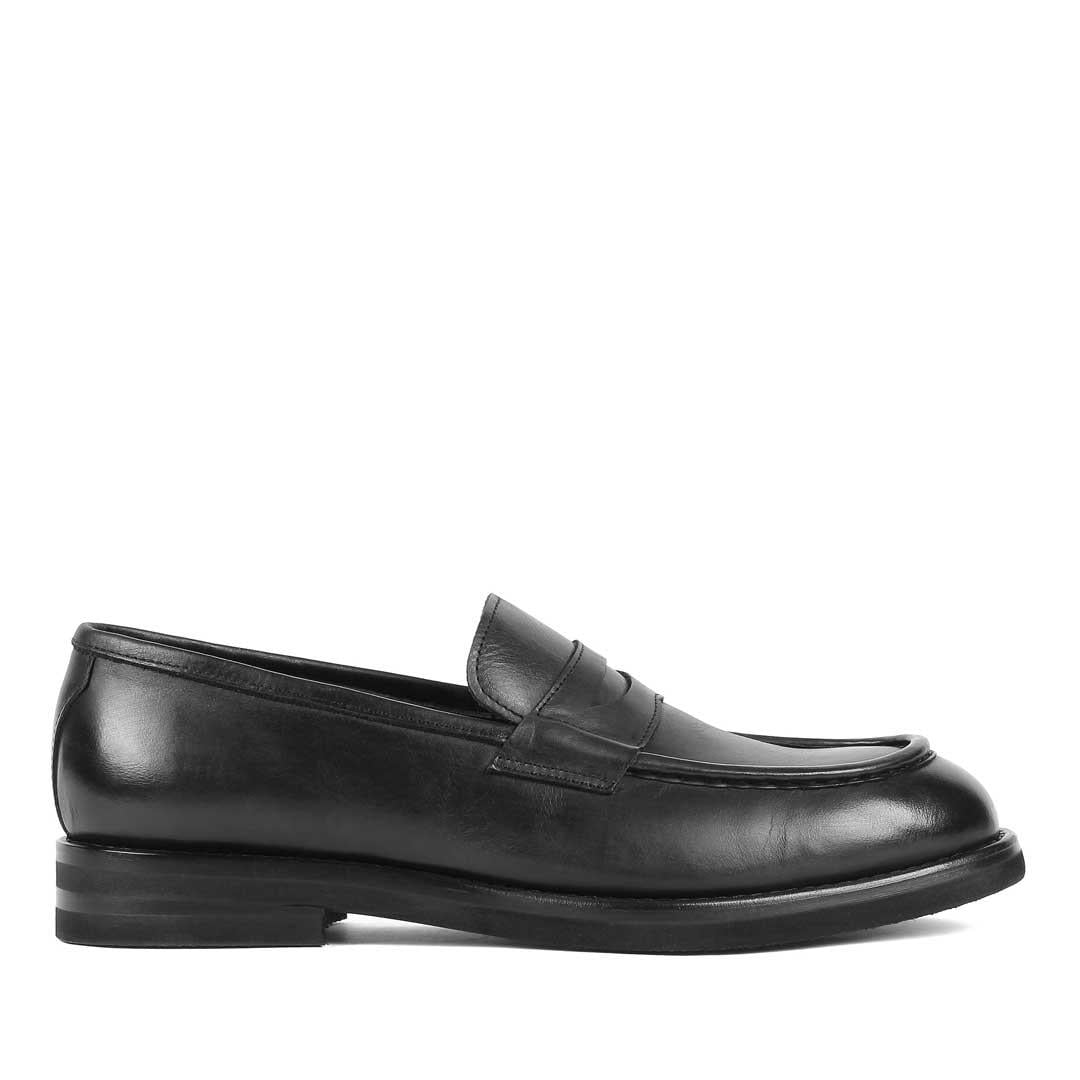 Erkek Siyah Deri Loafer
