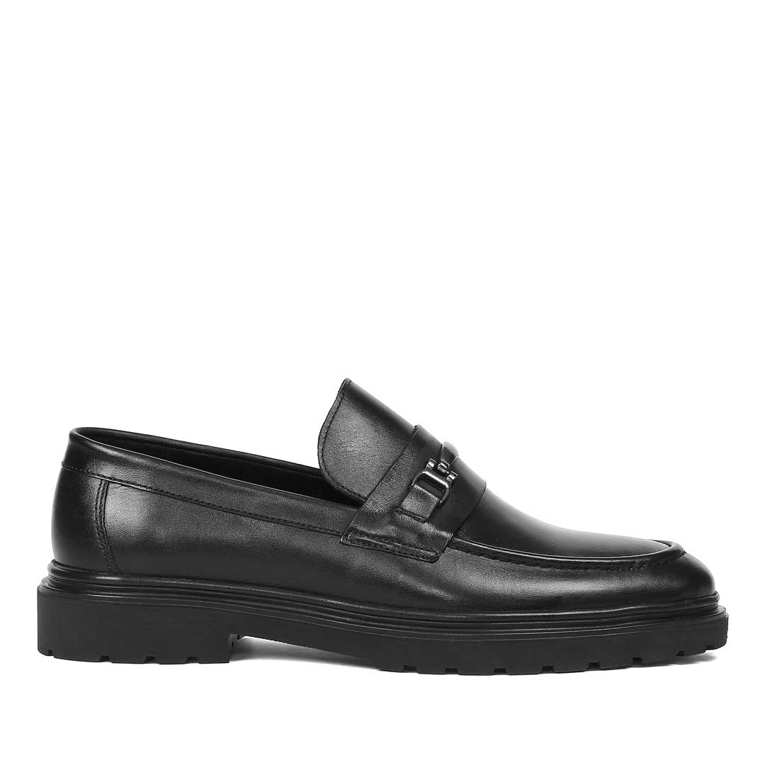 Erkek Siyah Deri Loafer