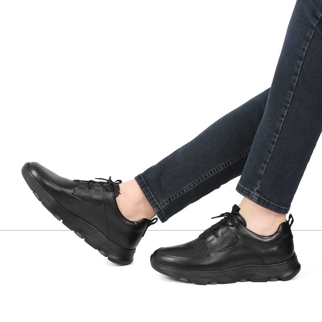 Erkek Siyah Deri Sneaker